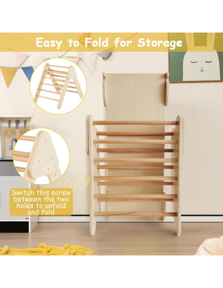 Costzon 5 en 1 Juguete de Escalada de Madera para Niños