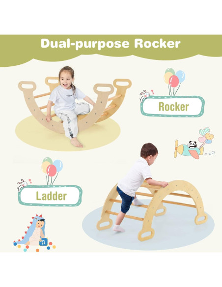 Costzon 5 en 1 Juguete de Escalada de Madera para Niños