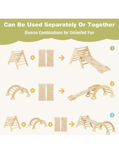 Costzon 5 en 1 Juguete de Escalada de Madera para Niños