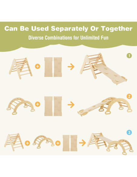 Costzon 5 en 1 Juguete de Escalada de Madera para Niños
