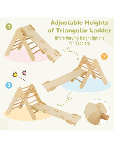 Costzon 5 en 1 Juguete de Escalada de Madera para Niños