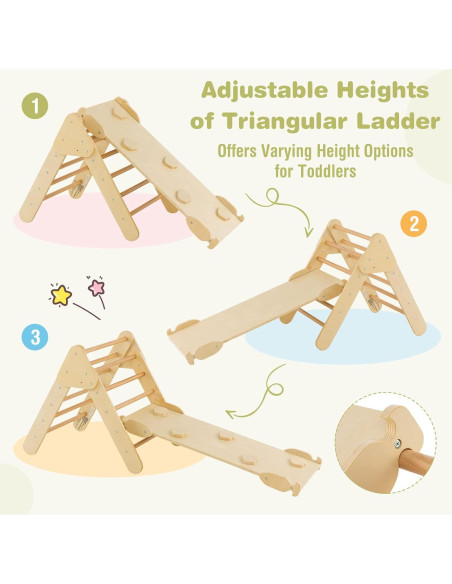 Costzon 5 en 1 Juguete de Escalada de Madera para Niños