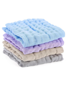 4 Paños de Muselina para Bebés Qianyu 100% Algodón Multicolor