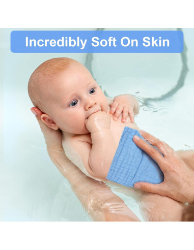 4 Paños de Muselina para Bebés Qianyu 100% Algodón Multicolor