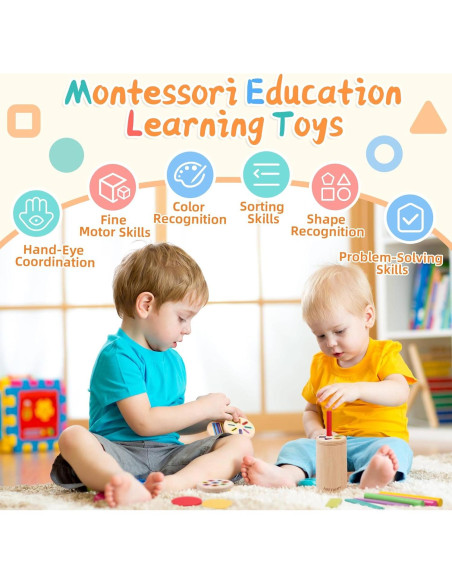 Juguetes Montessori 4 en 1 MTTIERY para Niños 2-4 Años