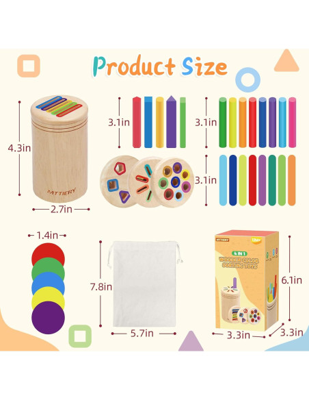 Juguetes Montessori 4 en 1 MTTIERY para Niños 2-4 Años