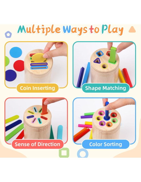 Juguetes Montessori 4 en 1 MTTIERY para Niños 2-4 Años