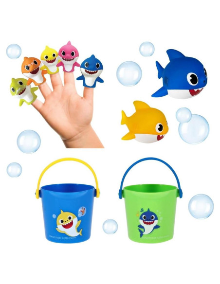 Conjunto de Juguetes de Baño Baby Shark 10 Piezas - Azul/Verde