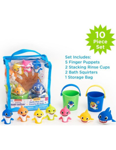Conjunto de Juguetes de Baño Baby Shark 10 Piezas - Azul/Verde 2