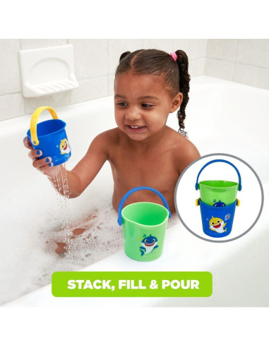 Conjunto de Juguetes de Baño Baby Shark 10 Piezas - Azul/Verde