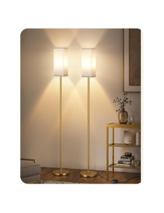 Lámpara de Pie Goebleson DCW07LDP205 2Pack Blanca y Dorada