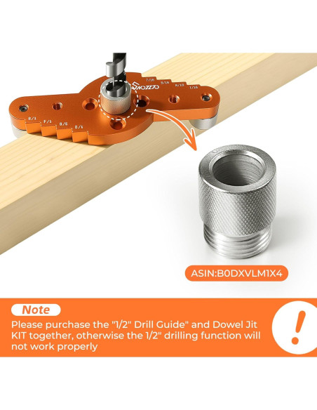 Kit Plantilla Dowel Swozzto con Brocas 6mm, 8mm, 10mm