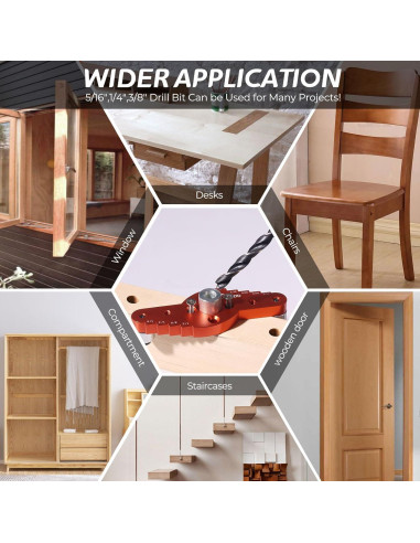 Kit Plantilla Dowel Swozzto con Brocas 6mm, 8mm, 10mm