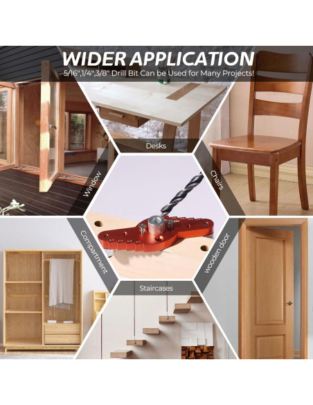 Kit Plantilla Dowel Swozzto con Brocas 6mm, 8mm, 10mm