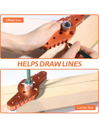 Kit Plantilla Dowel Swozzto con Brocas 6mm, 8mm, 10mm