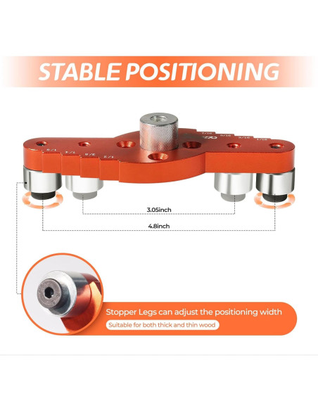 Kit Plantilla Dowel Swozzto con Brocas 6mm, 8mm, 10mm