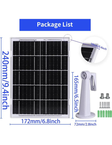 Panel Solar Mytions 6W para Cámara Arlo Essential 2K Exterior