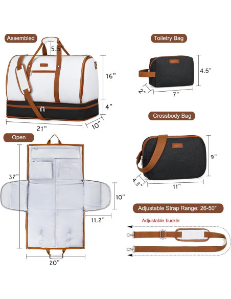 Bolsa Duffle ITIEZY 3 en 1 para Ropa y Zapatos - Unisex