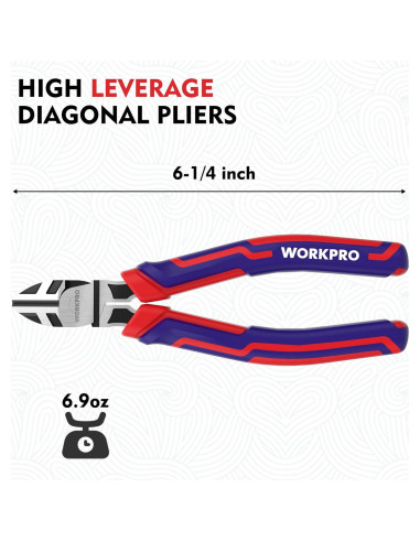 Cortadores de Alambre WORKPRO 15.24 cm Acero CRV Alta Resistencia