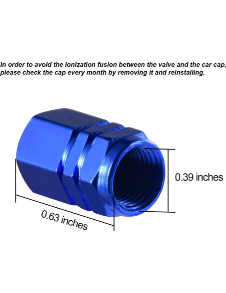 Tapas de Válvula de Neumático EBOOT 8 Piezas Aluminio Azul