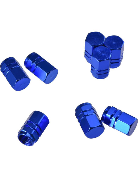 Tapas de Válvula de Neumático EBOOT 8 Piezas Aluminio Azul