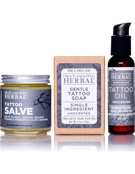 Set Cuidado Posterior Tatuajes Increíble Herbal de Ora - Natural