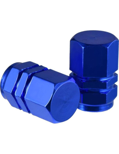 Tapas de Válvula de Neumático EBOOT 8 Piezas Aluminio Azul
