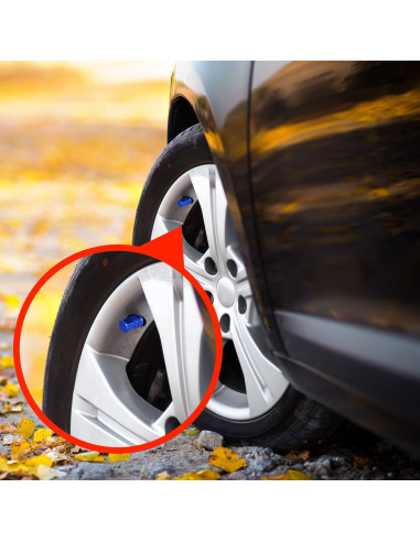 Tapas de Válvula de Neumático EBOOT 8 Piezas Aluminio Azul