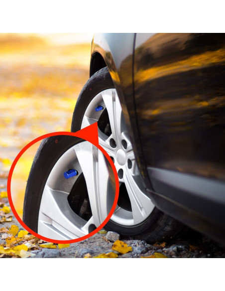 Tapas de Válvula de Neumático EBOOT 8 Piezas Aluminio Azul