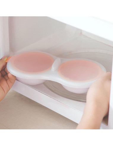 Cocinador de Huevos en Microondas Eonenomi 2 Cavidades Antiadherente