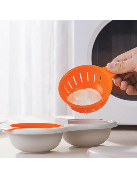 Cocinador de Huevos en Microondas Eonenomi 2 Cavidades Antiadherente