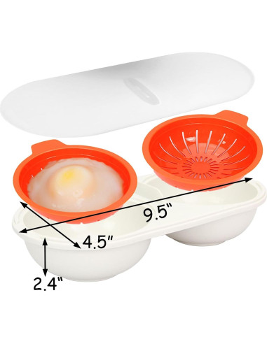 Cocinador de Huevos en Microondas Eonenomi 2 Cavidades Antiadherente