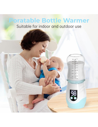 Calentador de Biberones Portátil Recargable 8000mAh Azul