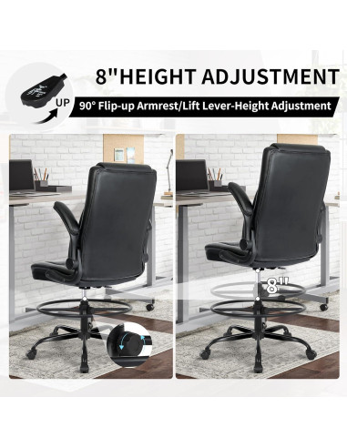 Silla de Dibujo Misolant Alta Ajustable con Reposabrazos Plegables