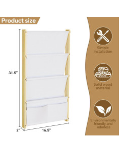 Estantería de Pared para Niños BPMFDTNL 4 Niveles Madera 2
