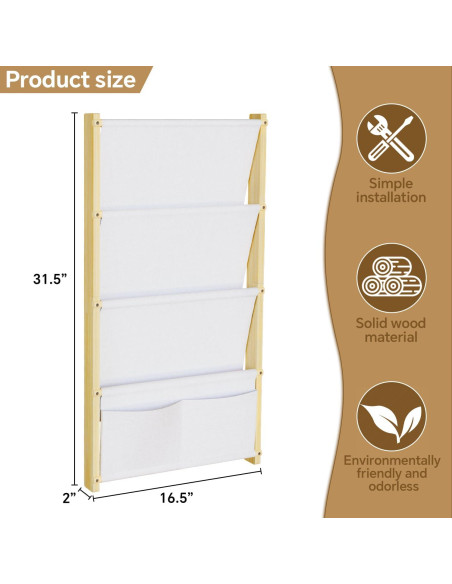 Estantería de Pared para Niños BPMFDTNL 4 Niveles Madera