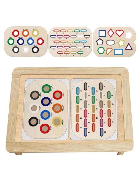 Juego de Mesa Sensorial Ovveroche - Tablero de Madera Multicolor