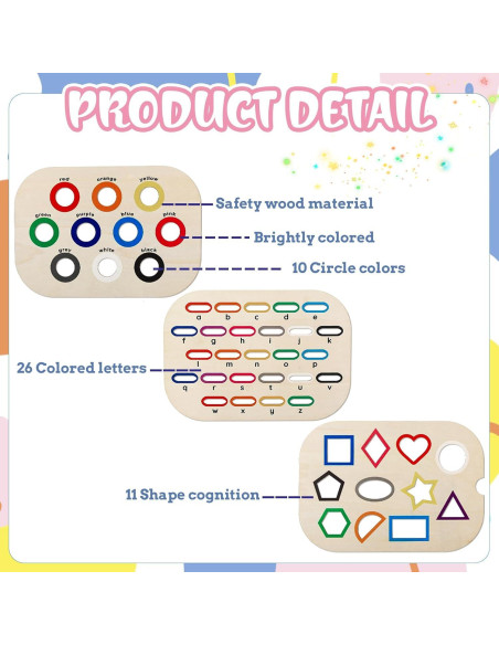 Juego de Mesa Sensorial Ovveroche - Tablero de Madera Multicolor