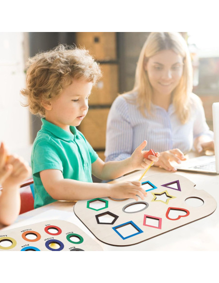Juego de Mesa Sensorial Ovveroche - Tablero de Madera Multicolor