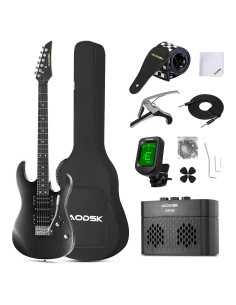 Guitarra Eléctrica AODSK AX70A-BK 39" Completa con Amplificador