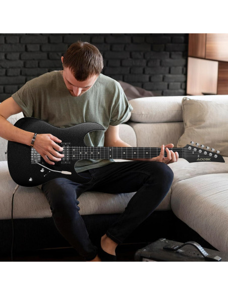 Guitarra Eléctrica AODSK AX70A-BK 39" Completa con Amplificador