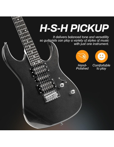 Guitarra Eléctrica AODSK AX70A-BK 39" Completa con Amplificador