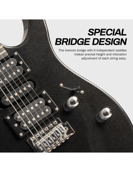 Guitarra Eléctrica AODSK AX70A-BK 39" Completa con Amplificador