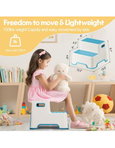 Escalón para Niños ZLMHYYM Antideslizante 2 Niveles Azul 2