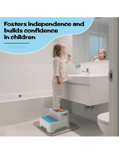 Escalón para Niños ZLMHYYM Antideslizante 2 Niveles Azul