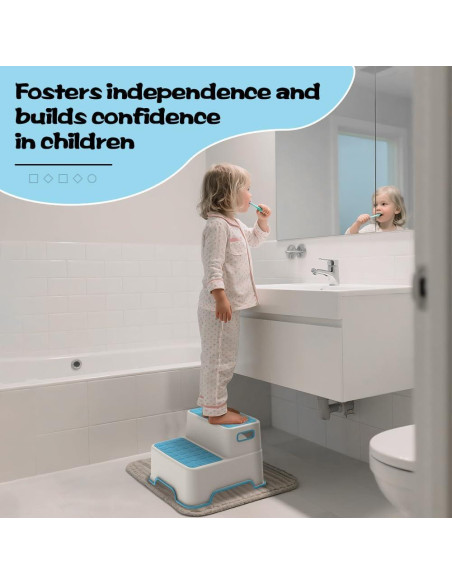 Escalón para Niños ZLMHYYM Antideslizante 2 Niveles Azul