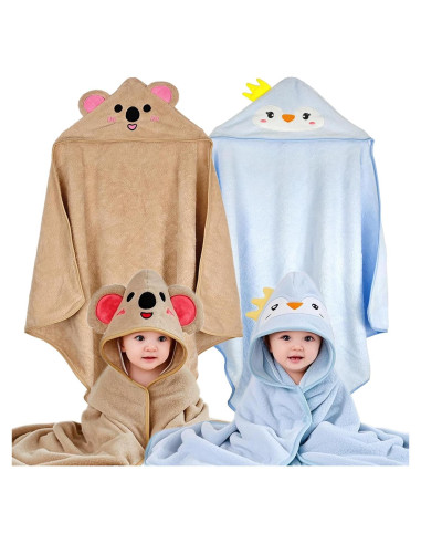 Toallas de Baño con Capucha Etokdos 80x80 cm 2 Piezas