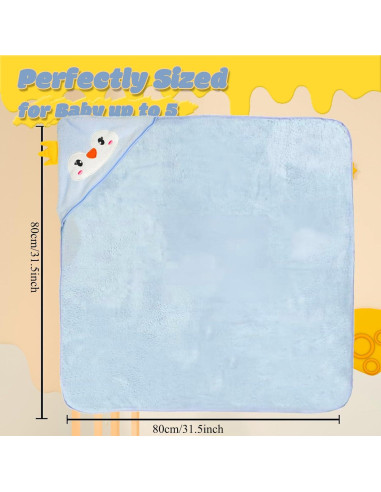Toallas de Baño con Capucha Etokdos 80x80 cm 2 Piezas