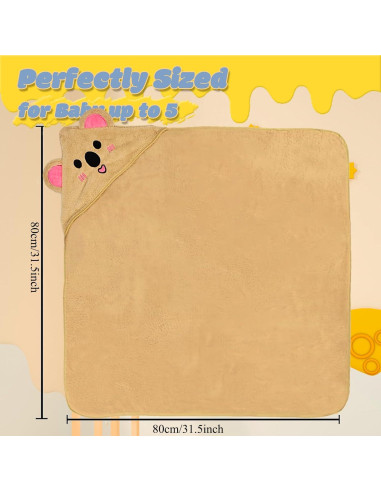 Toallas de Baño con Capucha Etokdos 80x80 cm 2 Piezas