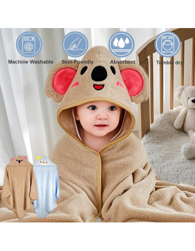 Toallas de Baño con Capucha Etokdos 80x80 cm 2 Piezas